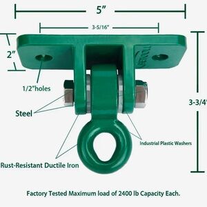 Set of 2 Heavy Duty Hangers for Wooden Swing Sets - Holds Up To 2400 Pounds